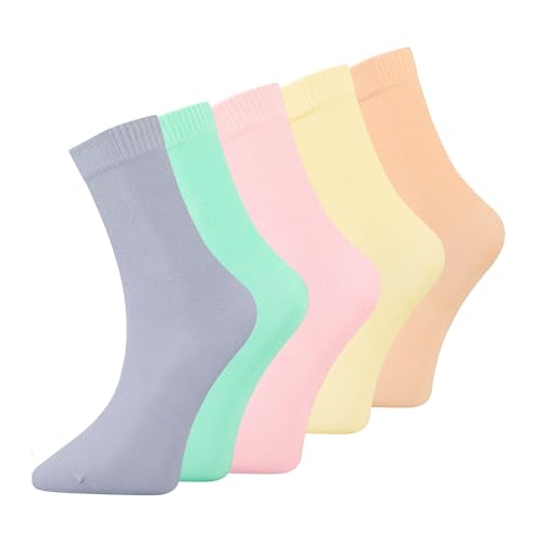 Women’s Bamboo Viscose Ankle Socks, 5-Pack, Soft, Breathable, Non-Binding, Ideal for Everyday Wear