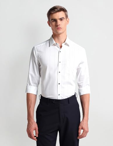 Image of Arrow Slim Fit Mens Formal Shirt - 100% Cotton, Breathable & Comfortable, Full Sleeves Shirts for Men