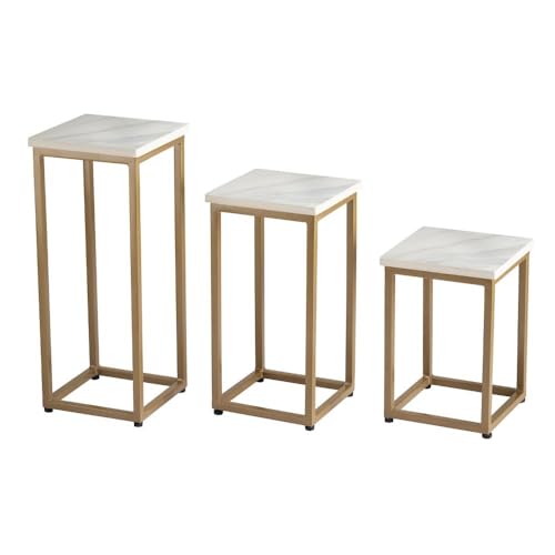 Image of Wakefit Haiku Metal Side Table Alaska White Top
