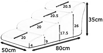 U/D Pet Stair Steps, Dog Climbing Bed Ladder, Removable and Washable Sponge+Corduroy Multiple Colour Indoor pet Stairs for Large Dogs,Beige,80x50x35cm