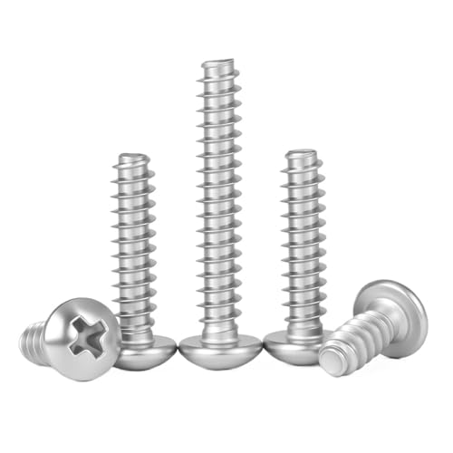 QASTGDE M1.2 .7 M2 5 .6 M3 M4 M5 304�X�e�����X�|�����Z�X�v���X�i�x�ۓ��t���b�g�G���h�Z���t�^�b�s���O�l�W(Length 14mm,M3 (45Pcs))