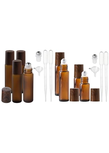 Essential Oil Roller Bottles, Thick Glass Perfume Roller Bottles Glass Empty Bottles with Funnel Opener and Dropper Beauty and Personal Care Tools