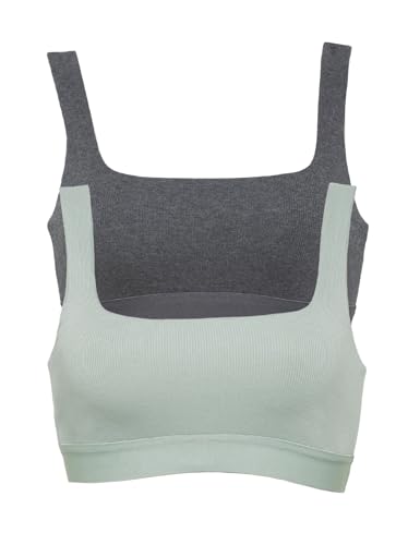 Brassières côtelées Felina lot de 2 lingerie homewear pour le yoga et la détente à la maison