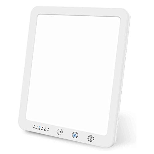 Tageslichtlampe 10000 Lux Lichttherapie Lampe mit 3 Lichtfarben und 6 Helligkeitsstufen, Vollspektrum LED Lichtdusche Gegen Depressione