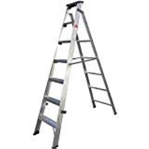 Zamil Dual Purpose Heavy Duty Extendable Aluminum Ladder, 10 Step Ladder, Folding Step Stool with Anti-Slip Wide Pedal, Ladders for Home
