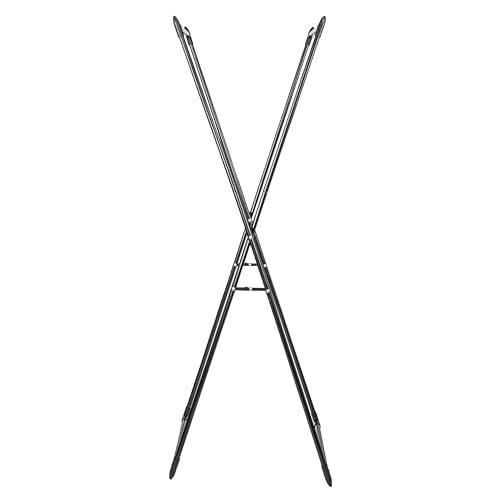 Image of Household Essentials Valet Folding Clothes Rack, Strong Metal X-Frame, Chic Design, Great for Guest and Dressing Rooms, Portable and Easy to Use, Folds Flat, Black