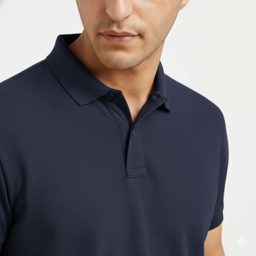 Image of Men's Plain Polo Neck T-Shirt | Comfortable | Stylish Casual & Smart Wear | Half Sleeve | Regular Fit
