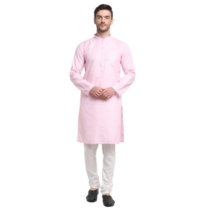 devyom Royal Kurta Men's Cotton Solid Long Kurta Pyjama Set-picture-10