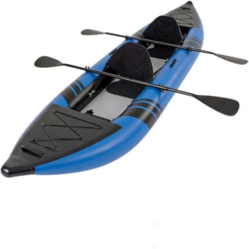GOPLUS Kayak Inflable para 2 Personas – Portátil, Resistente y con Accesorios Completos – 381 cm, Soporta 230 kg (Azul)