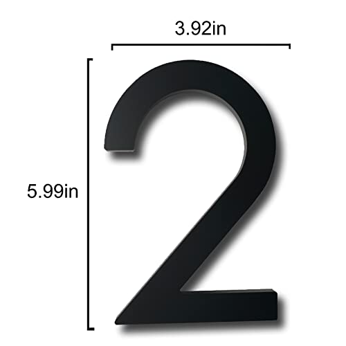 6 Inch House Numbers For Outside Modern-Rust Proof 3D Floating Address Sign-Address Numbers For Door Garden Mailbox,Matte Black Acrylic 911 Visibility Signage (2) #TOP3