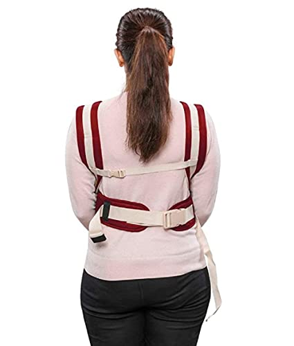 BabyGo Kids 4-in-1 Adjustable Baby Carrier Cum Kangaroo Bag | Multiple Carry Positions: Front, Back, Hip - Comfortable & Adjustable with Safety Belt and Buckle Straps (Maroon)