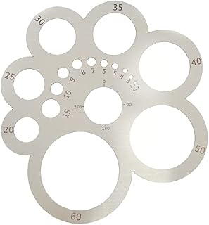 UPTTHOW Round Leather Cutting Tool Corner Cutter Circle Drawing Template Stainless Steel Metal Ruler for Leathercraft Woodworking Sewing DIY Craft Supplies