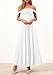 PRETTYGARDEN Womens Off Shoulder Maxi Summer Dresses 2026 Elegant Mesh Aline Swing Ruched Flowy Cocktail Wedding Guest Dress (White,Large)