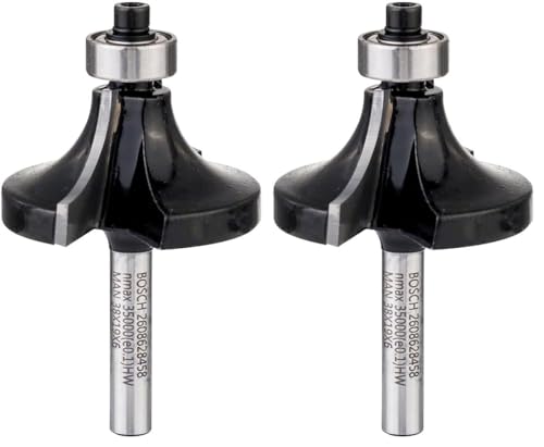 Bosch 1x PRO Abrundfräser (für Weichholz, Hartholz, Ø 38,1 mm, Professional Zubehör Handfräse, Kantenfräse) (Packung mit 2)
