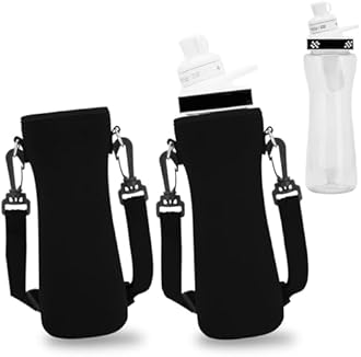 UWSTE 2 Pcs Neoprene Sleeve for 22 oz Cirkul Water Bottle, Insulated Water Bottle Cover - Black, Maintains Temperature, Easy to Clean