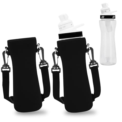 UWSTE 2 Pcs Neoprene Sleeve for 22 oz Cirkul Water Bottle, Insulated Water Bottle Cover - Black, Maintains Temperature, Easy to Clean