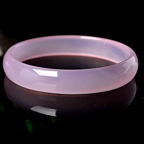 Bracelet agate rose calcédoine femmes jonc jade hibiscus jadéite