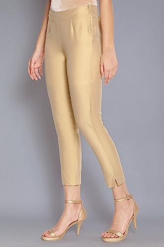 Image of W for Woman W Cotton Blend Strechable Slim Pants for Women | Cotton Blend Slim Pants for Women | Trousers for Women