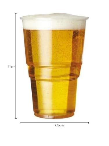 We Can Source It Ltd – 1000 x Clear Strong Plastic Half Pint Cups - 10oz Disposable Beer Glasses Tumblers – 284ml BPA-Free Plastic Cocktail Glasses with CE Marking – Recyclable Tumblers for Parties