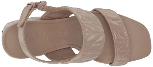 Image of Karl Lagerfeld Paris womens Sarina Quilted Open Toe Leather Heeled Sandal