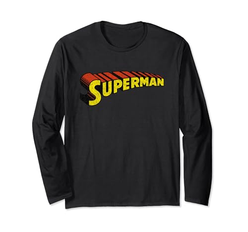 Image of DC Comics Superman Telescopic Crackle Logo Long Sleeve T-Shirt