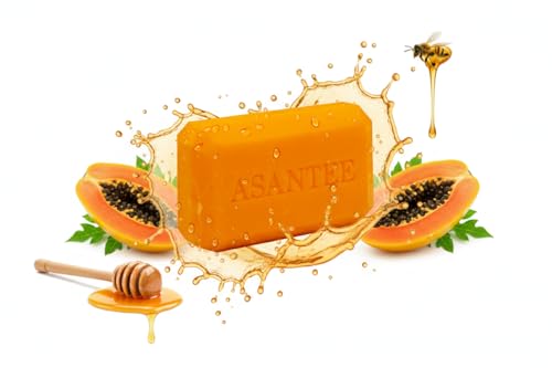 ASANTEE PAPAYA & HONEY Soap Bars with Vitamin C,E and Q10 Skin Cleansing 4.40 Oz New