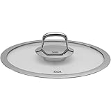 Silit Compact Topfdeckel 24 cm, Glasdeckel mit Metallgriff, hitzebeständiges Glas, spülmaschinengeeignet