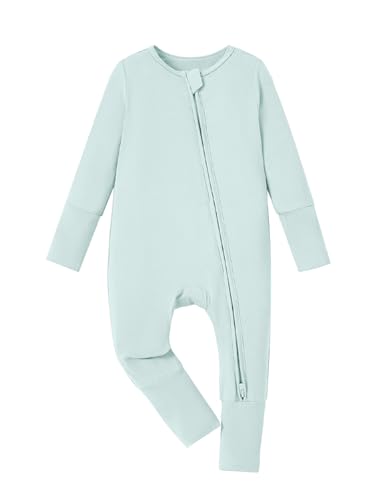 Image of PATPAT Baby Pajama with Bamboo Viscose, Footie Jumpsuit Romper with 2-Way Zipper for Baby Boy Girl Toddler Sleeper Sleepwear