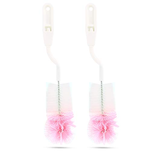 Pokory Baby Bottle Cleansing Brush Pink Pack Of 2 Use For Milk Bottles |Daily Use For Cleaning Feeding Milk Bottle For New Born 
