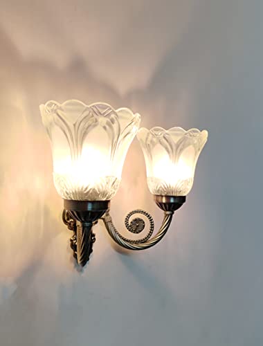 Image of SINOMAN Black Antique Designer Imported Wall Light Wall lamp for Bedroom, Living Room,Kitchen, Bars, malls, Besides The Bed, Balcony Home Decoration (Double) (Without Bulb)