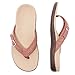 Susenstone Tongs pour femmes avec soutien de la voûte plantaire Tongs souples Sandales plates confortables pour femmes Coussin épais Pantoufles compensées Coupe large Été Toe-Thongs Tongs