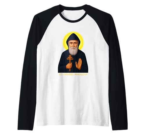 San Charbel Makhlouf, Holy Miracle Monk, Pray for us! Raglan Baseball Tee