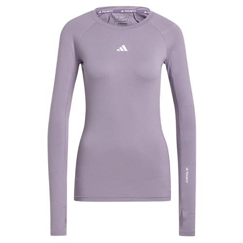 Adidas Techfit Long Sleeve T-Shirt de Compression Respirant pour Entraînement Femme