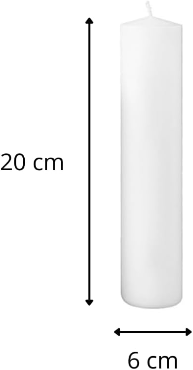 Cereria Di Giorgio - Altar Candle - Diameter 6 cm Height 20 cm - Colour White Cloud - Long Burning Time