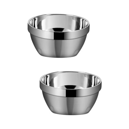 PRETYZOOM 2 Pezzi Ciotole Da Cucina Ciotole Da Portata Isolate Ciotole Per Insalata in Acciaio Inox Ciotole Per Riso A Doppio Isolamento Termico -scottatura