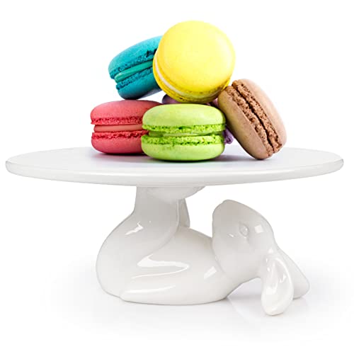 Fowecelt Cupcake Stand Ceramic Dessert Plates For Snacks Cookies, Bunny Candy Dish Gift, 7.9 Inch White, Easter Christmas Holiday Birthday Party Decor Gifts For Home (7.9 Inch) #TOP19