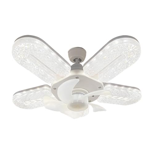 Ventiladores De Techo Con Luces, Lámpara De Lámpara Silenciosa De 6 Velocidades De Viento, Ventilador De Techo Con Iluminación LED Remoto De 12 Pulgadas Regulable 3 Colores | Para Sala De Habitación