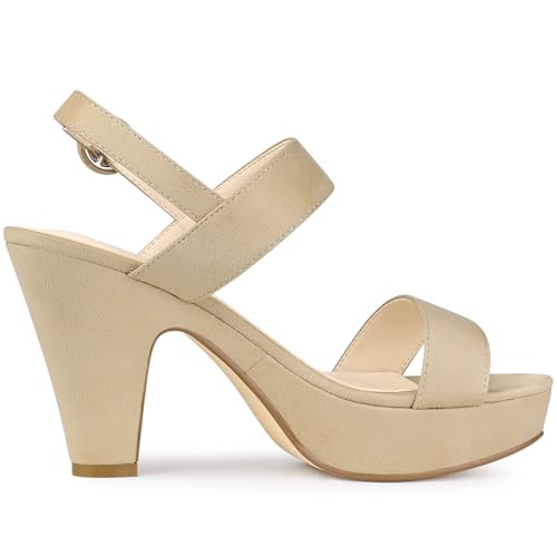Image of Allegra K Women's Slingback Platform Heels Chunky High Heel Sandals