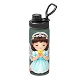Cute Little Angel - Botella de agua aislada al vacío, botella de agua aislada de acero inoxidable de 18 onzas, adecuada para deportes al aire libre, camping, gimnasio, deportes, termo aislado