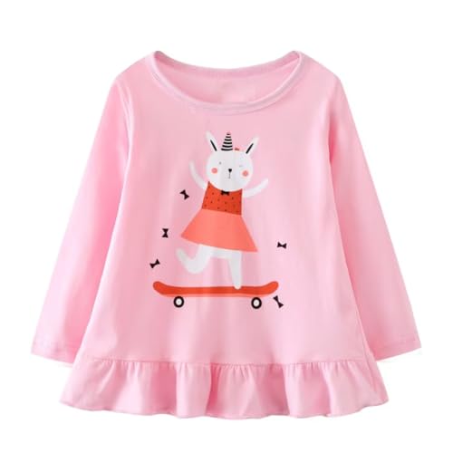 Image of Toddler Girl Long Sleeve T-Shirts Kids Cotton Fall Top 2-7 Years | 3 Pieces Soft Cotton Casual T-Shirt