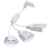 0.5m Verlängerungskabel Flachstecker, 3 in 1 Kurzes Verlängerungskabel, 250V/2,5A EU Flachstecker Verteiler für Büro,Wohnzimmer, TV,PC,Monitor,Computer(Weiß)