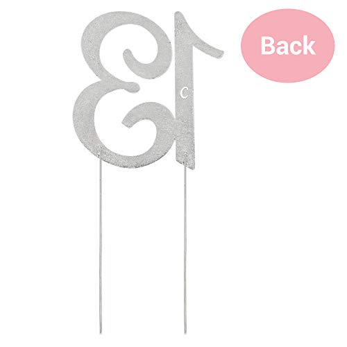 13 Cake Topper - Premium Silver Metal - 13Th Birthday Party Sparkly Rhinestone Decoration Makes A Great Centerpiece - Now Protected In A Box #TOP7