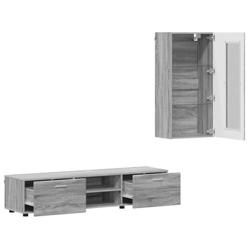 Mueble de TV Gris Sonoma de madera de ingenieria con acabado premium 6