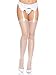 Leg Avenue Women's Spandex Industrial Net Stockings With Unfinished Top, White, One Size