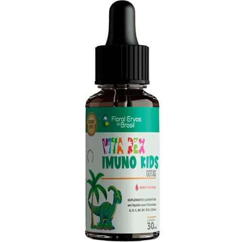 Vitamina Infantil Imuno Kids Vit A D3 C B6 B9 B12 Zinco Em Gotas Sabor Morango 30ML