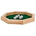 ywzmsd Wooden Dice Fun Octagonal Shaped Heavy Duty Natrual Wood Dice Rolling Tray with Waterproof Bottom for Table Game Rolling Tray