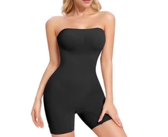 Women’s Full Body Shapewear Strapless Bodysuit - Compression Thong Bodysuit for Tummy Control, Slimming & Sculpting - One Size (Fits 30-39 Inches) (BLACK, Free Size (30 to 39 Inch))-image-39