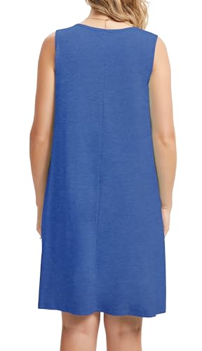 Image of CHICGAL Womens Summer Dresses Casual Loose Pleated Front Tshirt Sleeveless Tank Sundresses with Pockets 2026