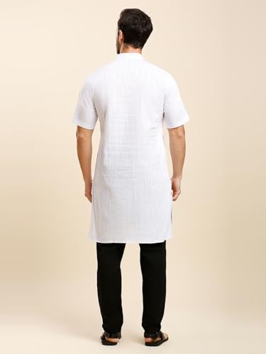 Image of Rajubhai Hargovindas Green Khadi Half Sleeve Kurta
