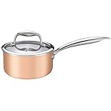 KC-Emier 1-Quart Saucepan with Lid, Tri-Ply...